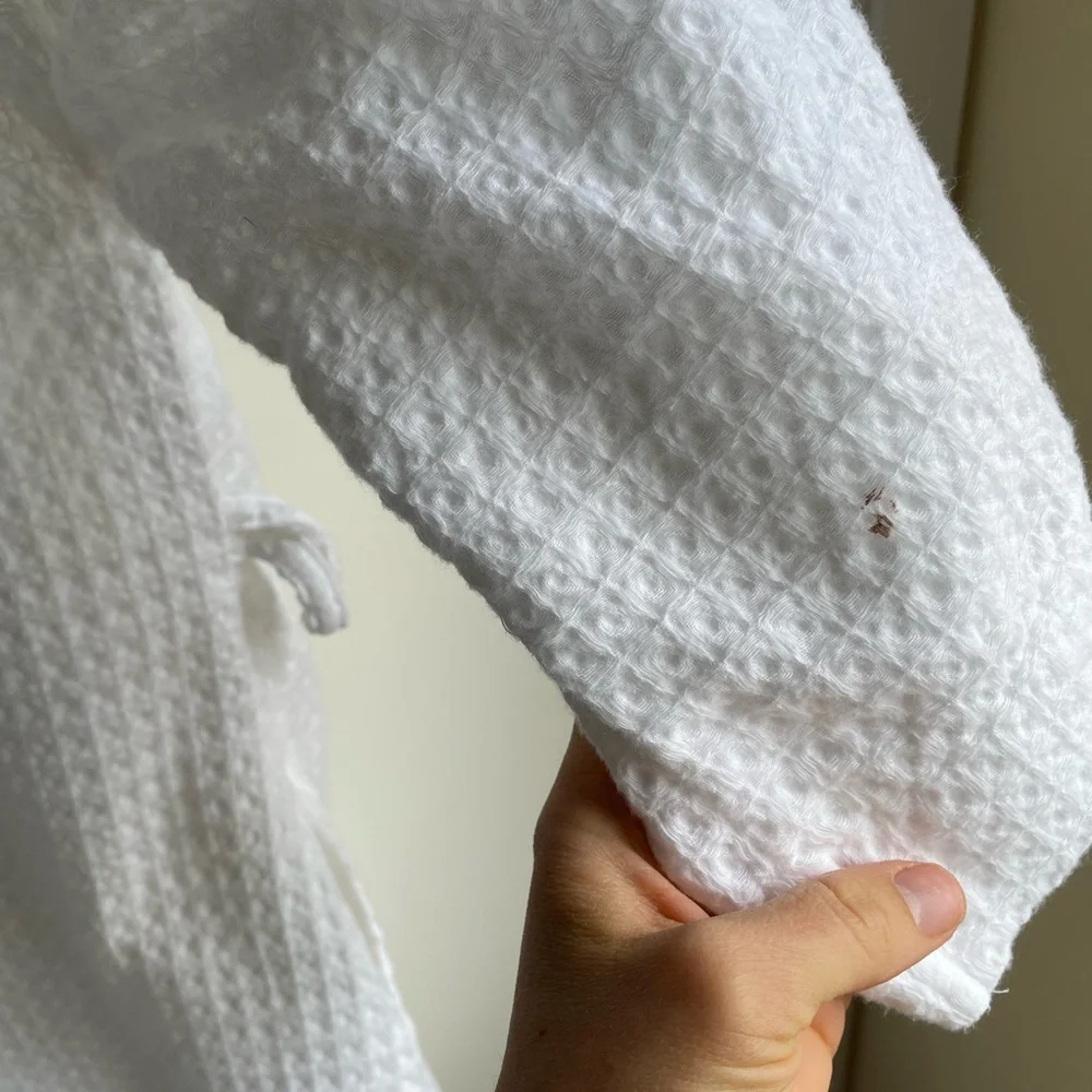 Nordstrom White Waffle-Knit Robe - Picture 5 of 5